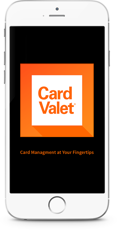 Card Valet screen on smartphone