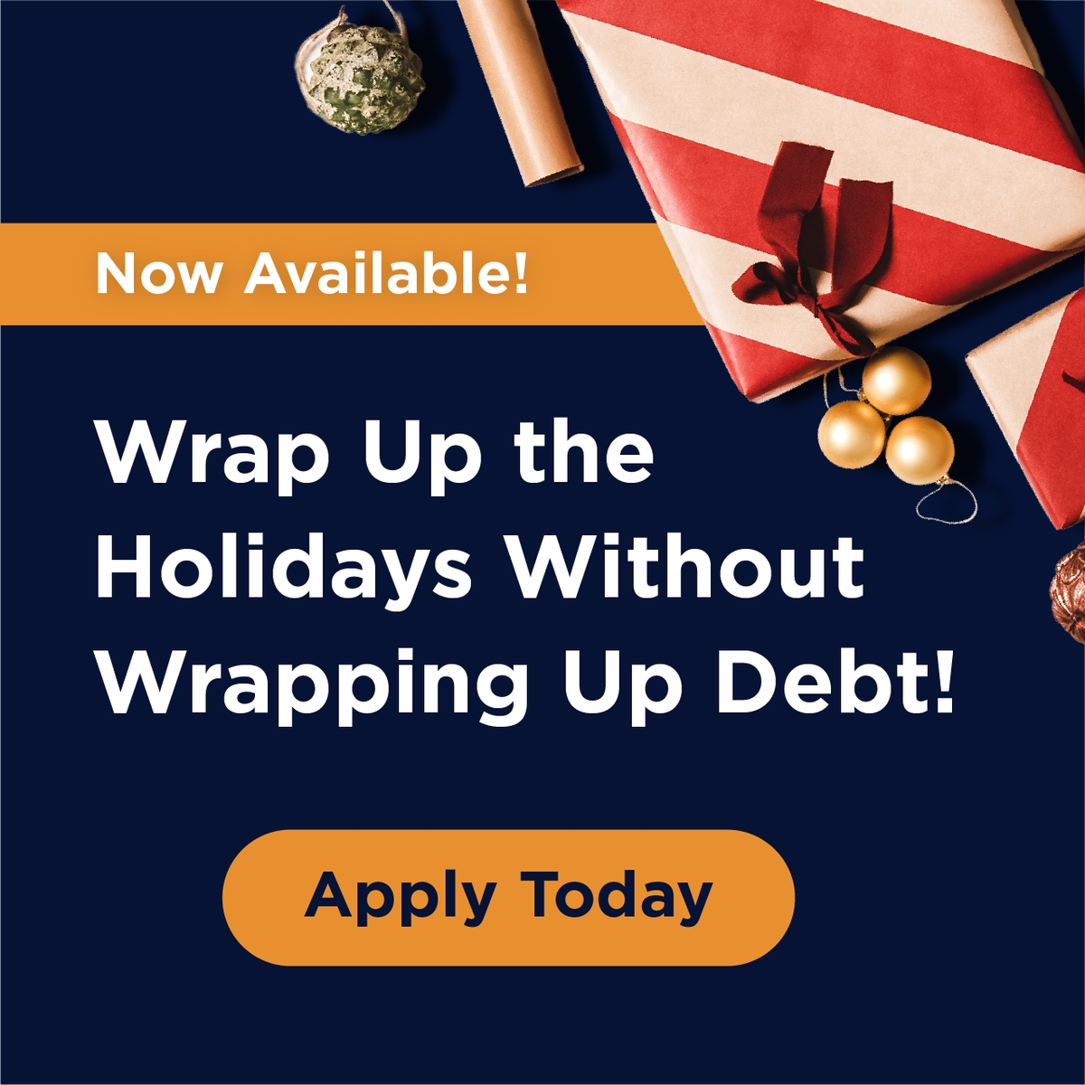 Holiday Relief Loan – Now Available 
Available from December 1st to February 28th